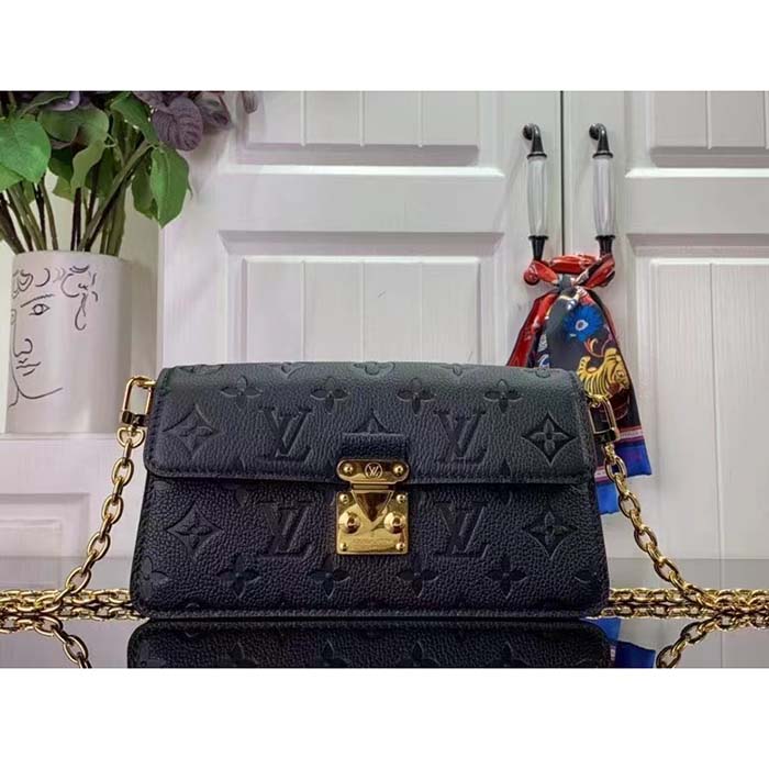 Louis Vuitton LV Women Wallet On Chain Métis Black Monogram Empreinte Embossed Supple Grained Cowhide Leather