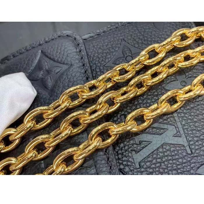 Louis Vuitton LV Women Wallet On Chain Métis Black Monogram Empreinte Embossed Supple Grained Cowhide Leather