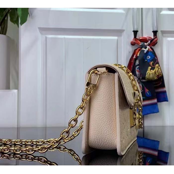 Louis Vuitton LV Women Wallet On Chain Métis Cream Monogram Empreinte Embossed Supple Grained Cowhide Leather