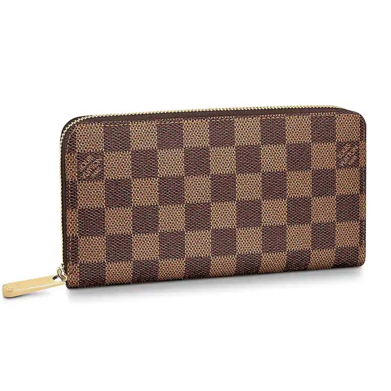 Louis Vuitton LV Women Zippy Wallet Damier Ebene Canvas-Brown