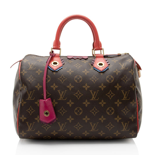 Louis Vuitton Limited Edition Monogram Canvas Totem Speedy 30 Satchel (SHF-IJxBaL)