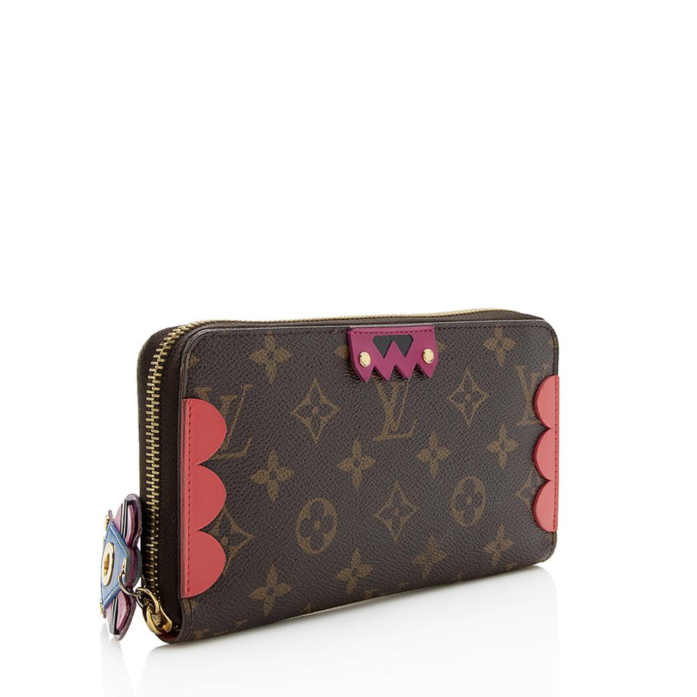 Louis Vuitton Limited Edition Monogram Canvas Totem Zippy Wallet (SHF-13054)