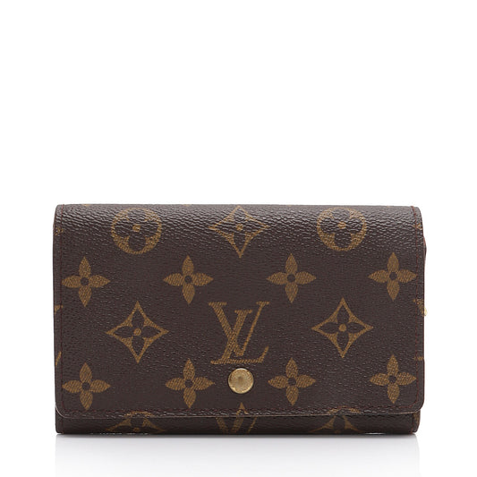 Louis Vuitton Monogram Canvas Porte Monnaie Tresor Wallet (SHF-JHEUeN)