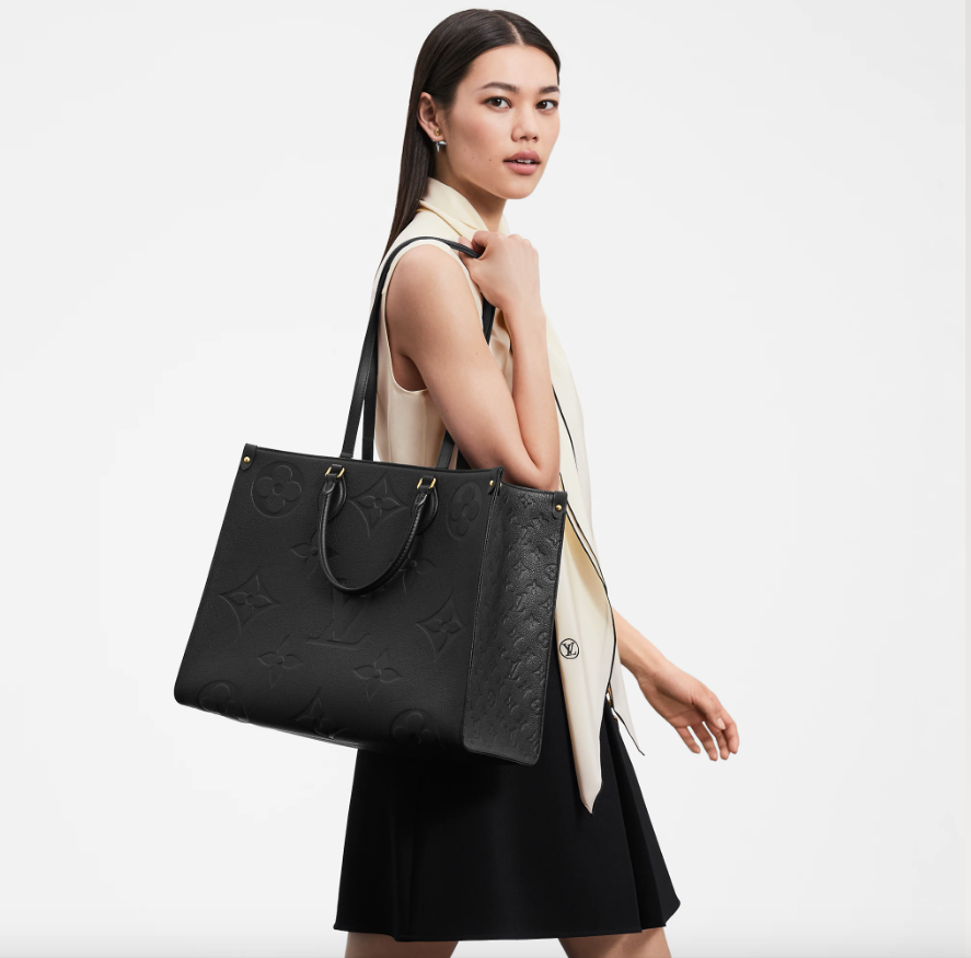 LOUIS VUITTON ON THE GO EMPREINTE LEATHER TOTE BAG