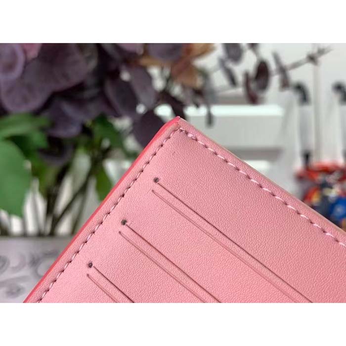 Louis Vuitton Unisex LV Vertical Compact Wallet Dragon Fruit Pink Taurillon Leather