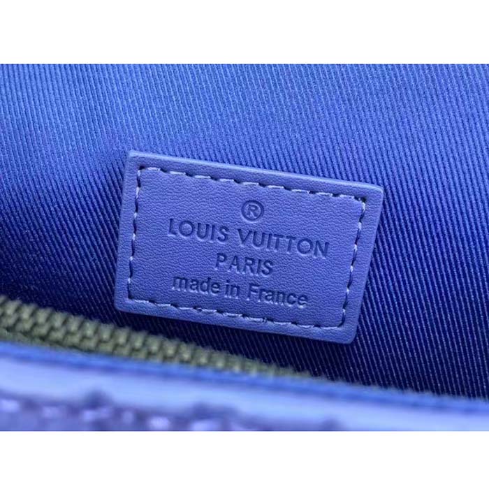 Louis Vuitton Unisex Steamer Wearable Wallet Racing Blue Embossed Taurillon Monogram Cowhide Leather