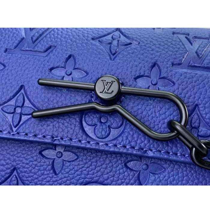 Louis Vuitton Unisex Steamer Wearable Wallet Racing Blue Embossed Taurillon Monogram Cowhide Leather