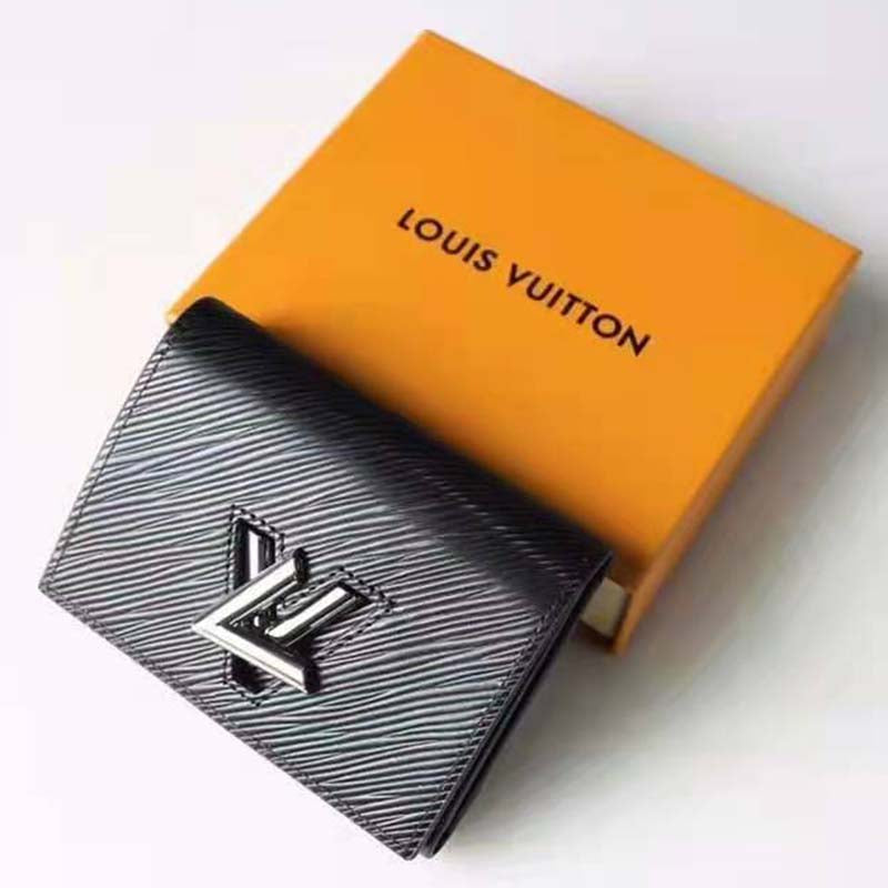 Louis Vuitton Unisex Twist Compact Wallet Black Epi Grained Cowhide Leather