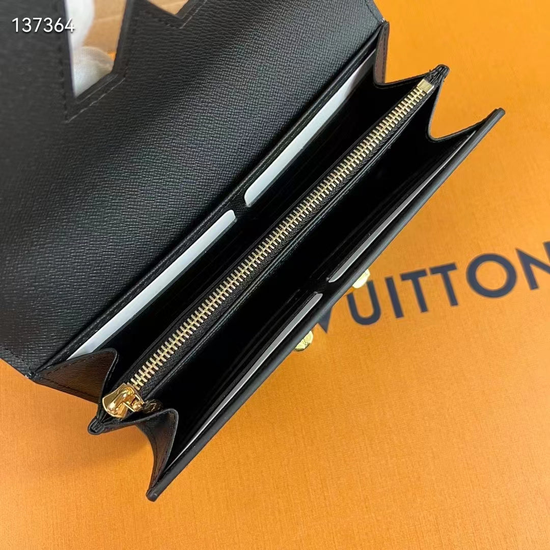 Louis Vuitton Unisex Twist Wallet Black Gold Epi Grained Cowhide Leather