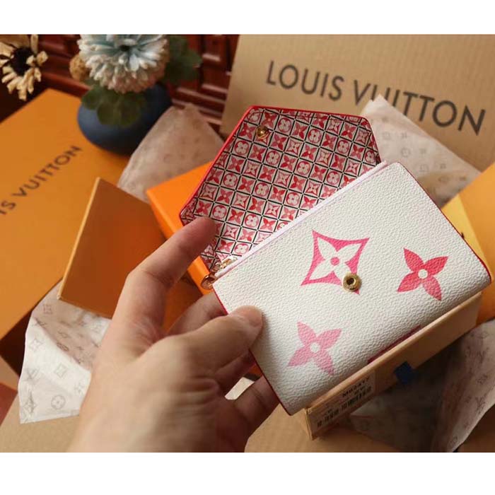 Louis Vuitton Unisex Victorine Wallet Pink Monogram Coated Canvas Bill Pocket