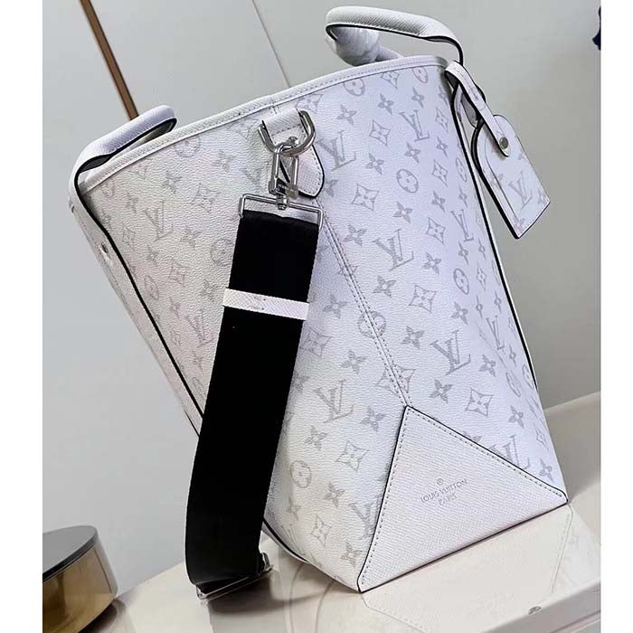 Louis Vuitton Unisex Weekend Tote NM Optic White Monogram Coated Canvas Taiga Cowhide