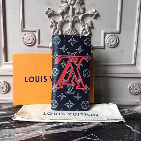 Louis Vuitton Brazza Wallet Monogram Upside Down Canvas Infrarouge Initials