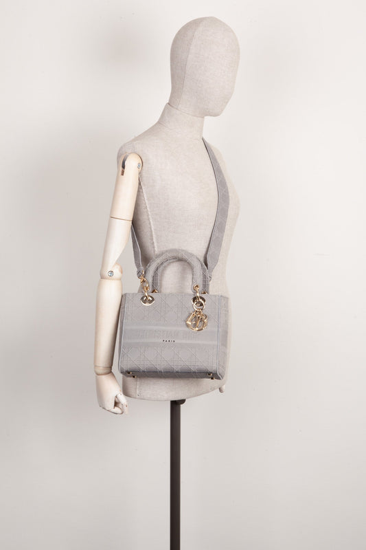 CHRISTIAN DIOR D-Lite Bag Medium Grey