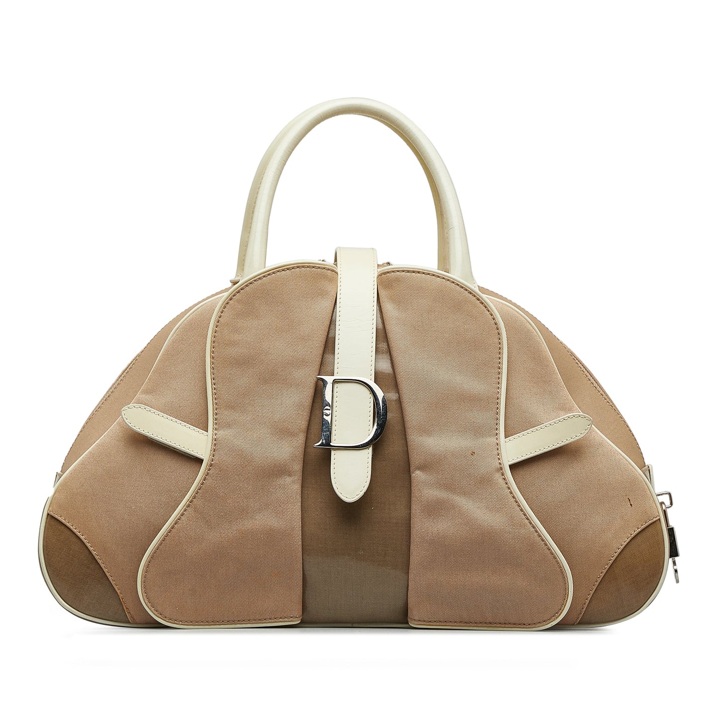 DIOR Canvas Double Saddle Bowler Handbag