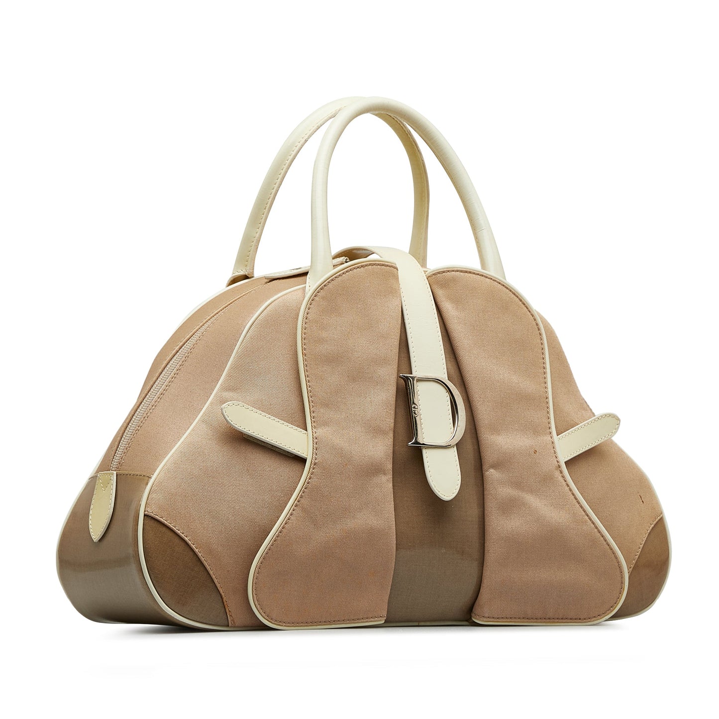 DIOR Canvas Double Saddle Bowler Handbag