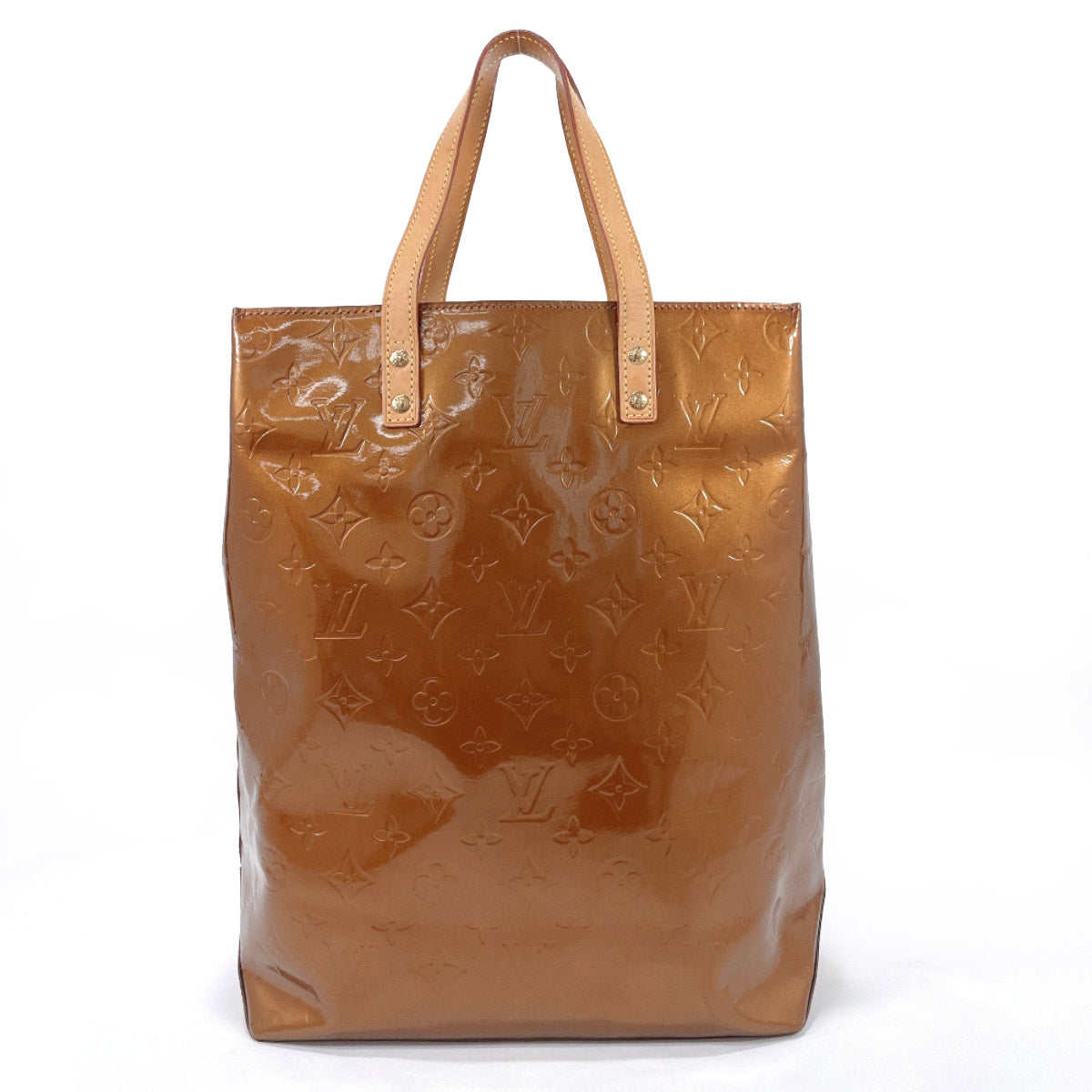 LOUIS VUITTON Tote Bag M91143 Lead MM Monogram Vernis Brown Brown Women Used