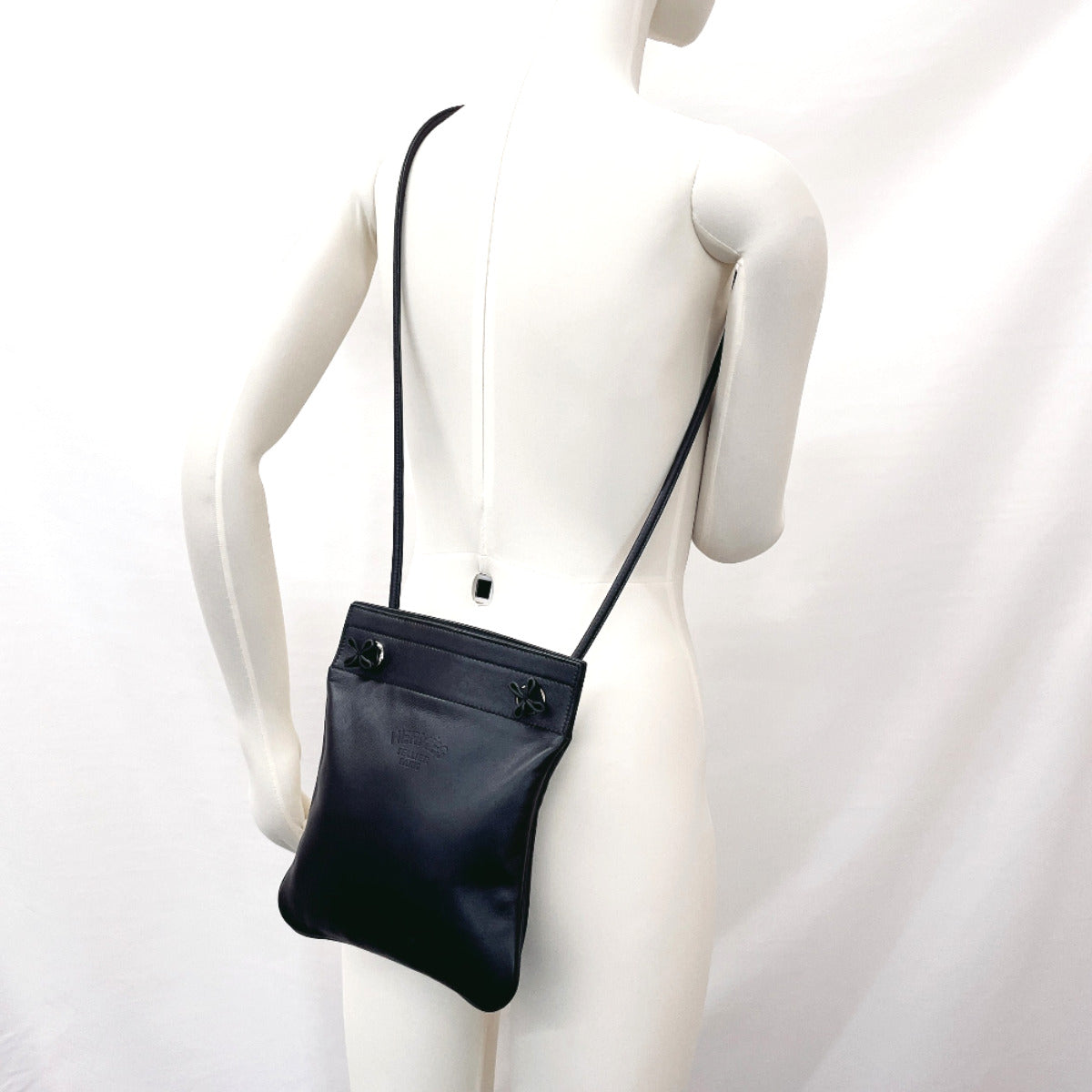 HERMES Shoulder Bag sac aline mini Swift Black CCarved seal Women Used