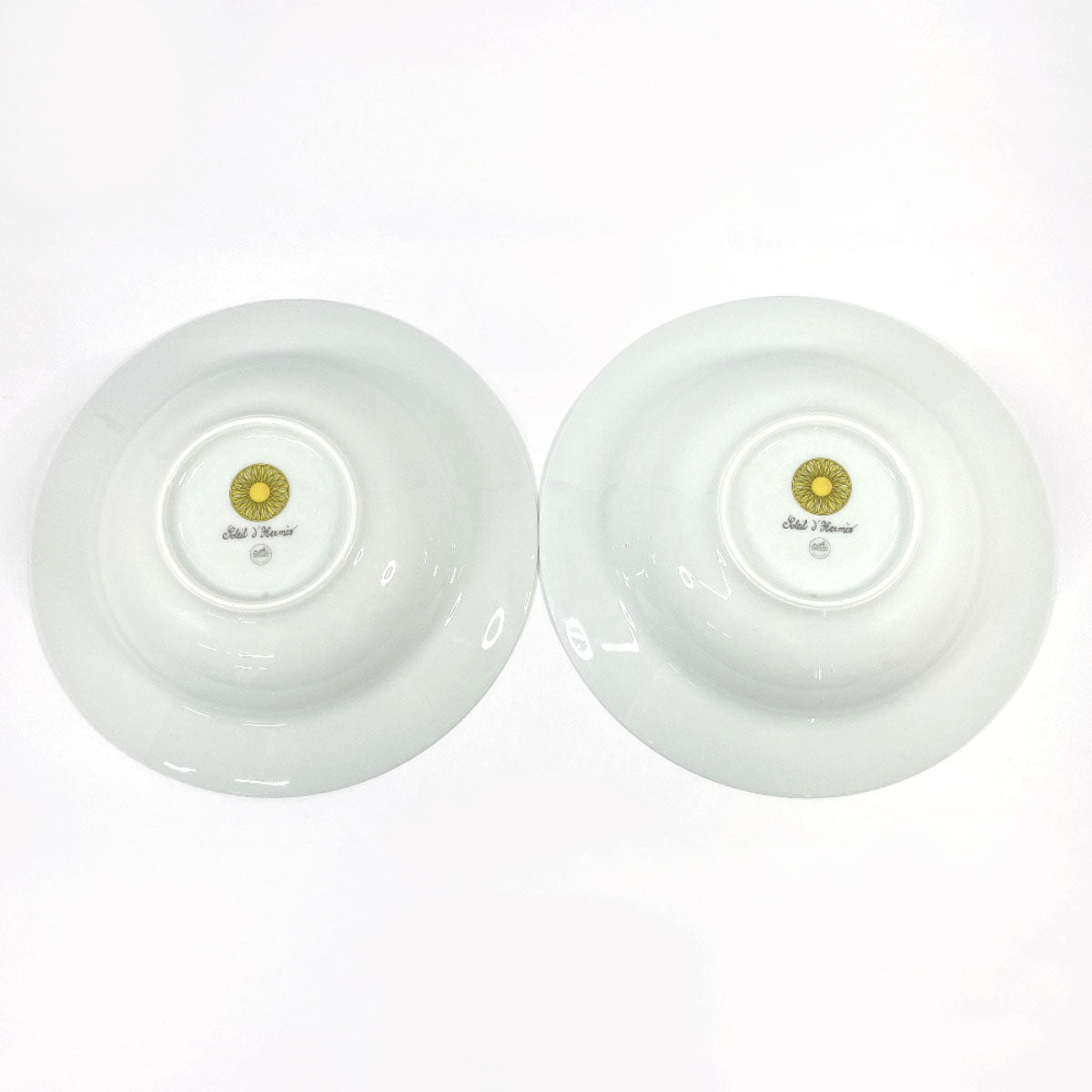 HERMES Tableware Soleil d'Hermes pasta plate pair Pottery white white unisex New