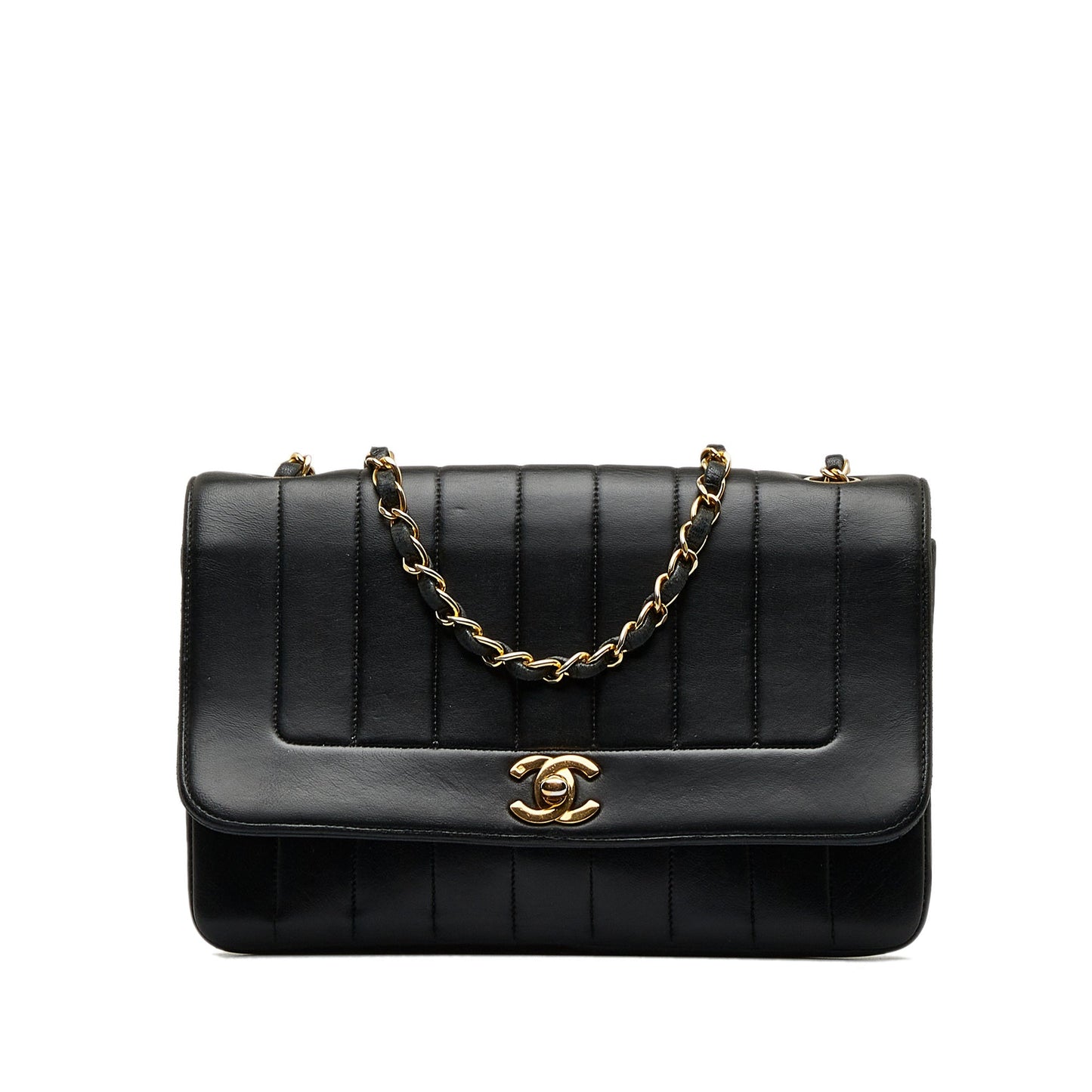 CHANEL Lambskin Vertical Border Flap Crossbody Bag