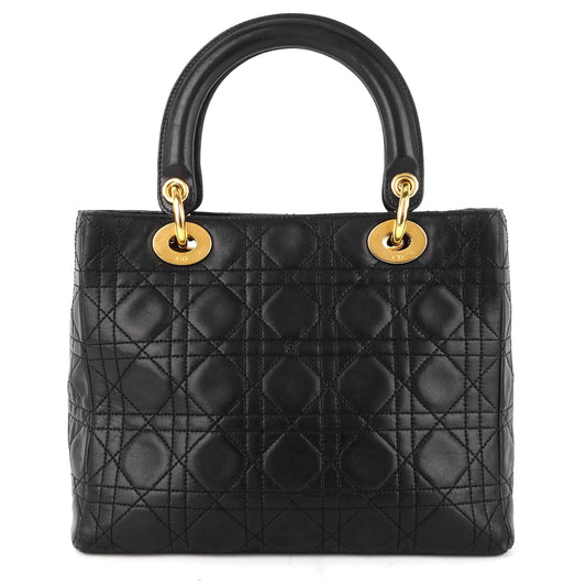 Lady Dior Medium Lambskin Leather Bag