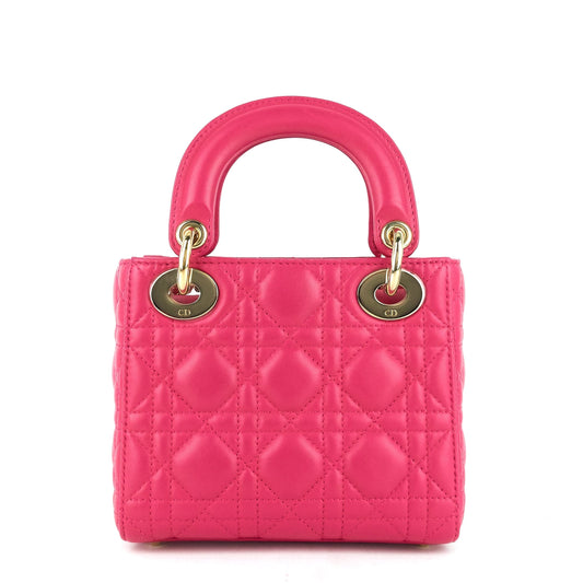 Lady Dior Mini Cannage Lambskin Leather Bag