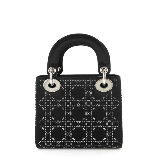 Lady Dior Mini Satin Strass Cannage Bag