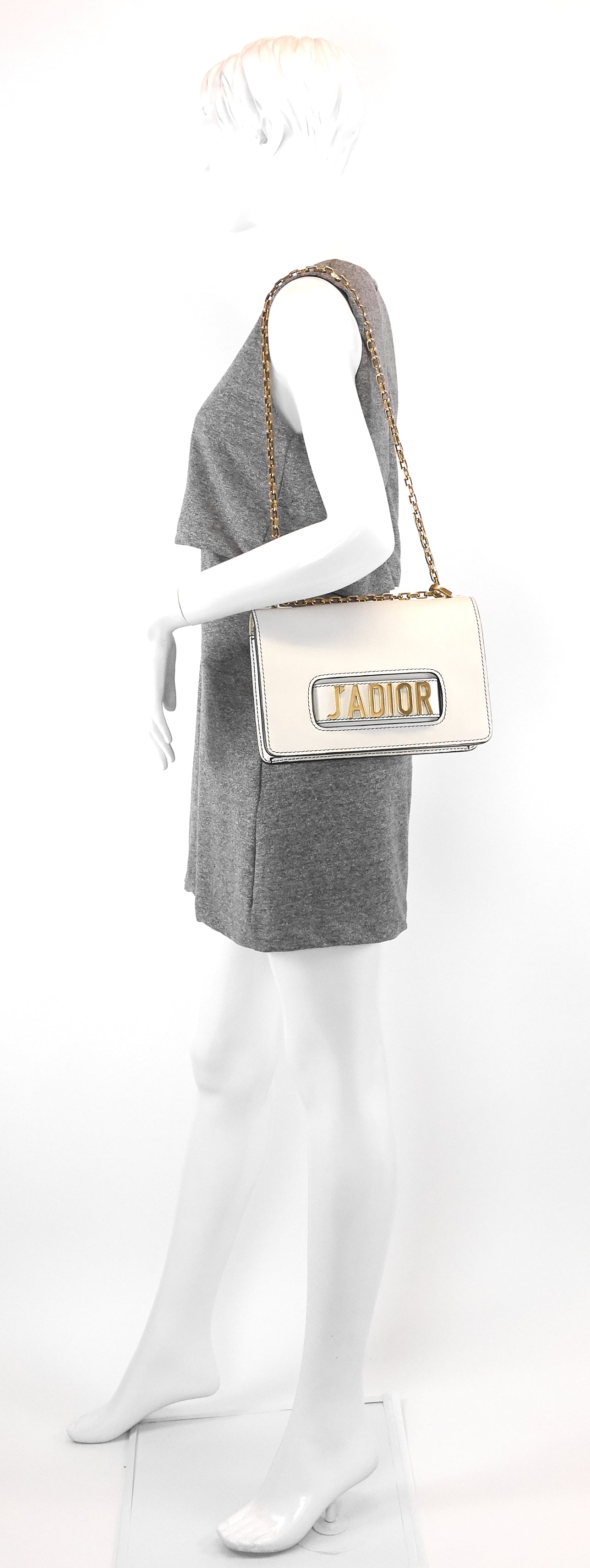 J’Adior Calf Leather Chain Flap Bag