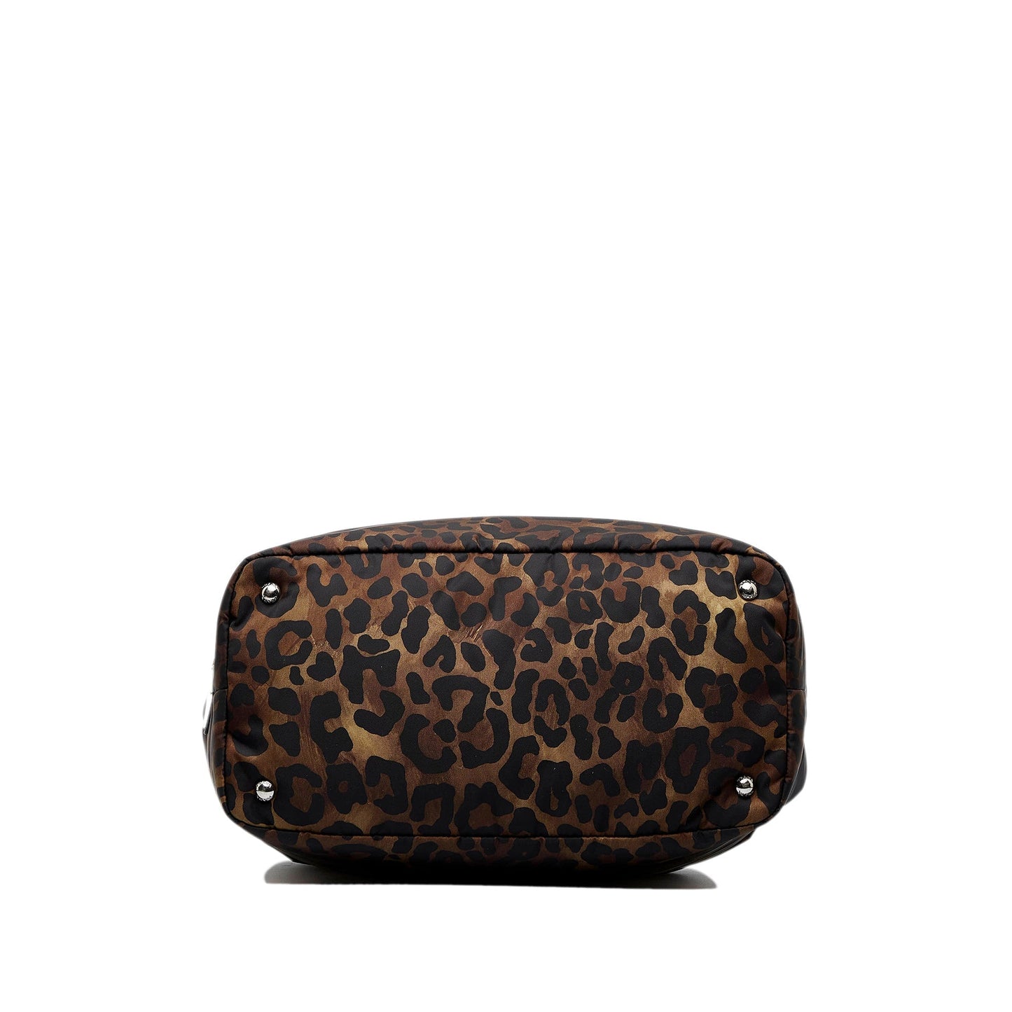 PRADA Tessuto Reversible Leopard Print Satchel