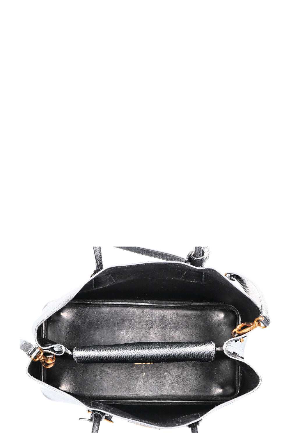 PRADA Cuir Double Tote Black