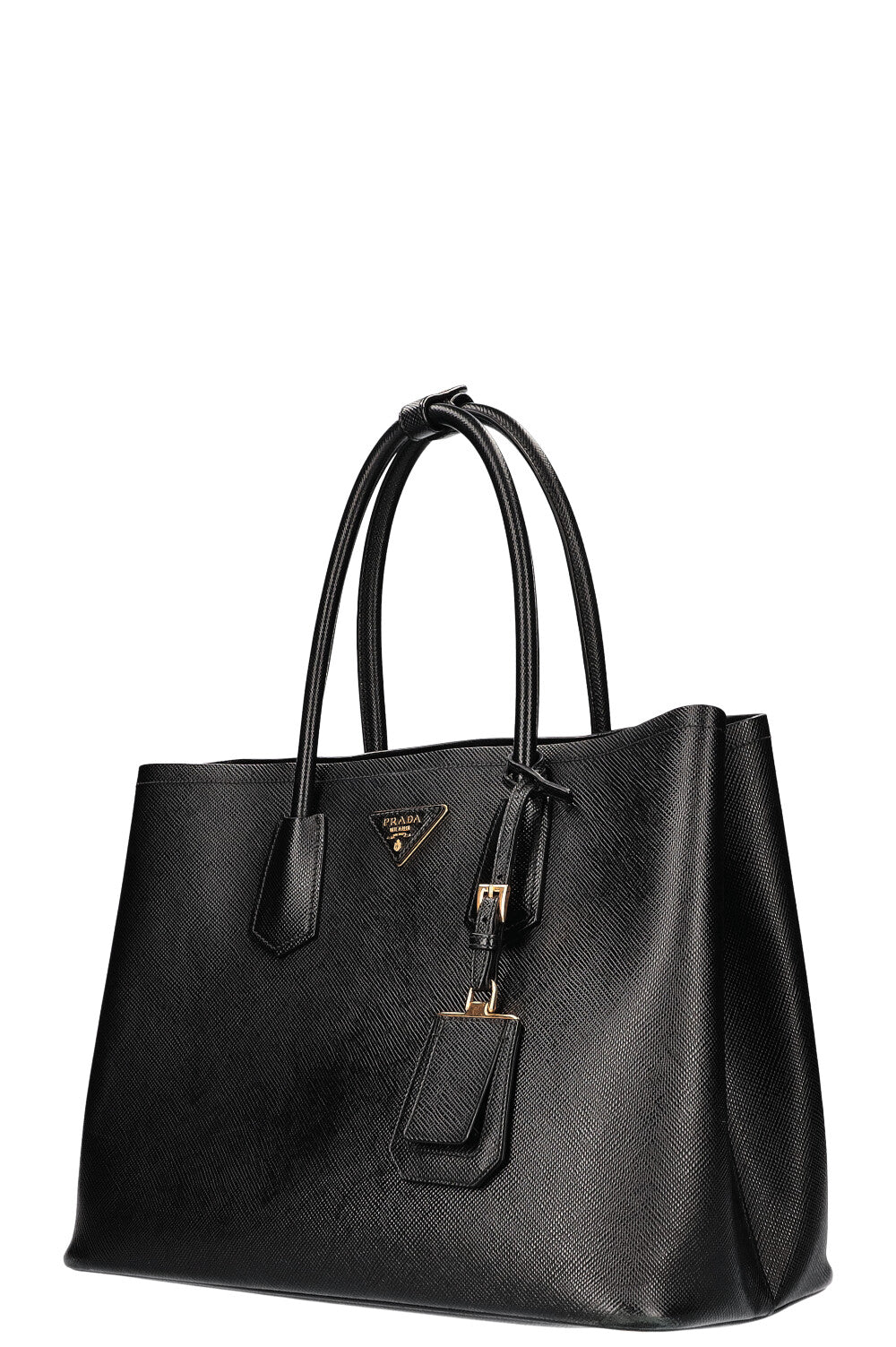 PRADA Cuir Double Tote Black