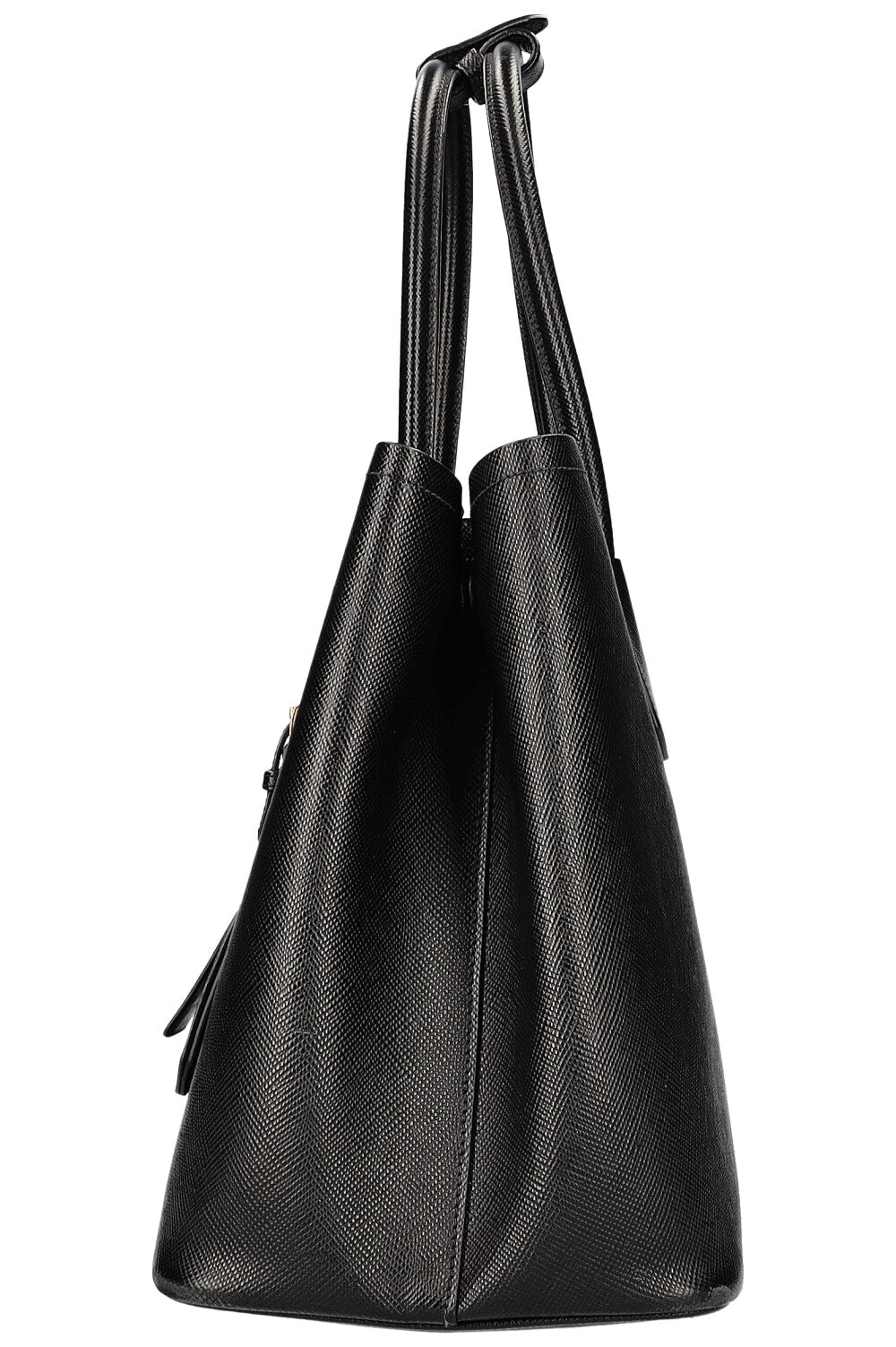 PRADA Cuir Double Tote Black