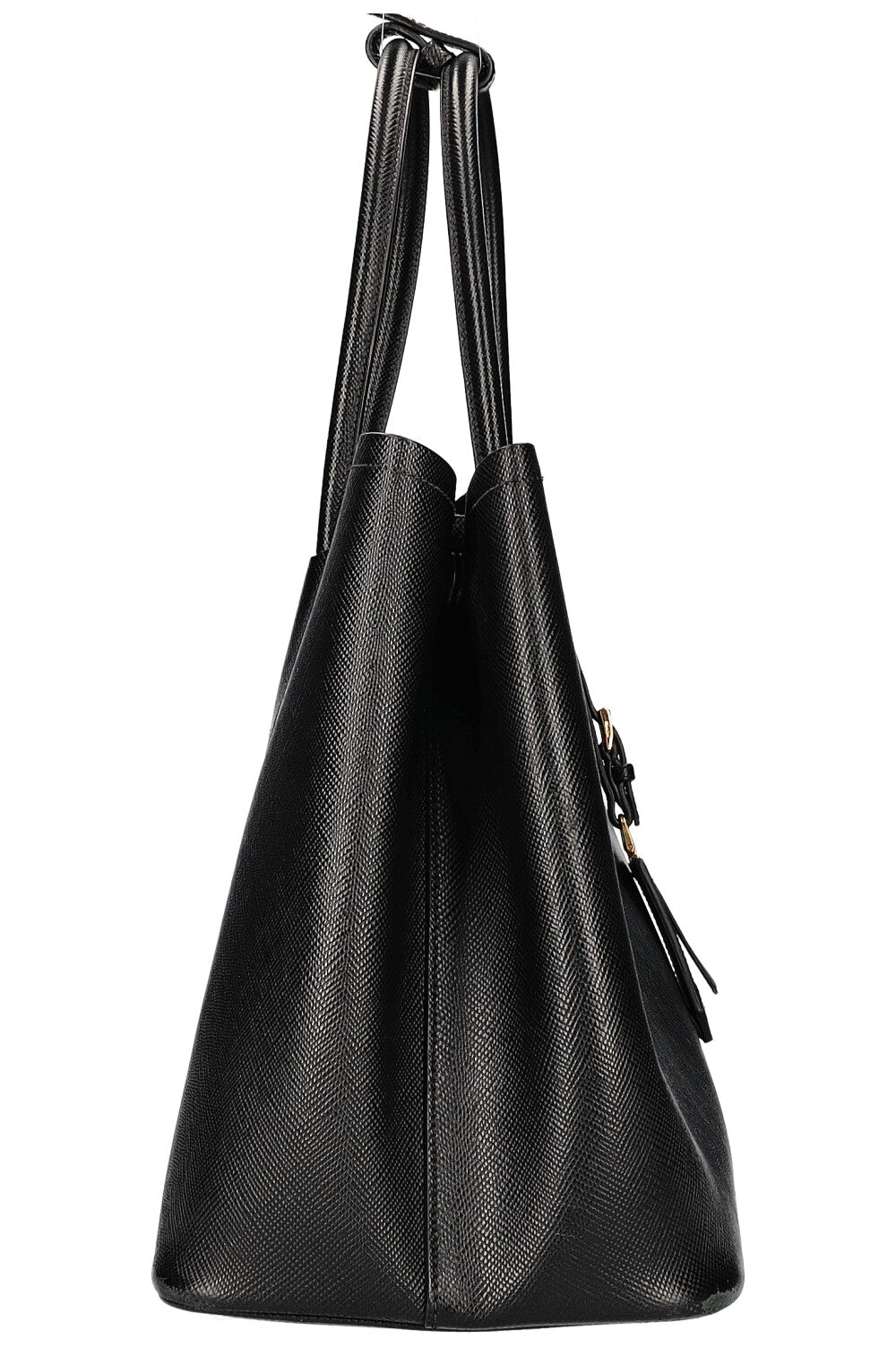 PRADA Cuir Double Tote Black