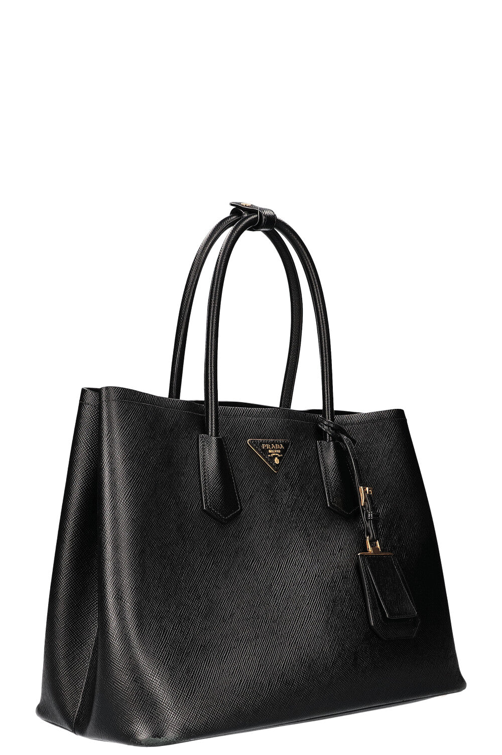 PRADA Cuir Double Tote Black