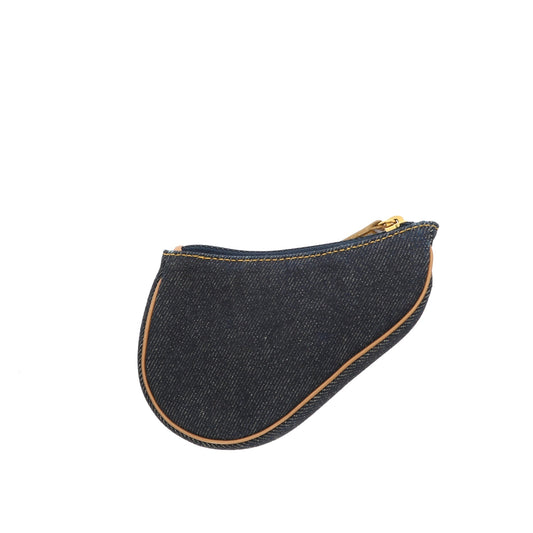 CHRISTIAN DIOR Saddle Wallet in Blue Denim/Jeans