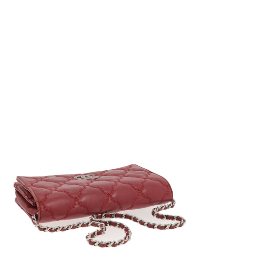 CHANEL WOC Wallet on Chain Pochette in Bordeaux Leather