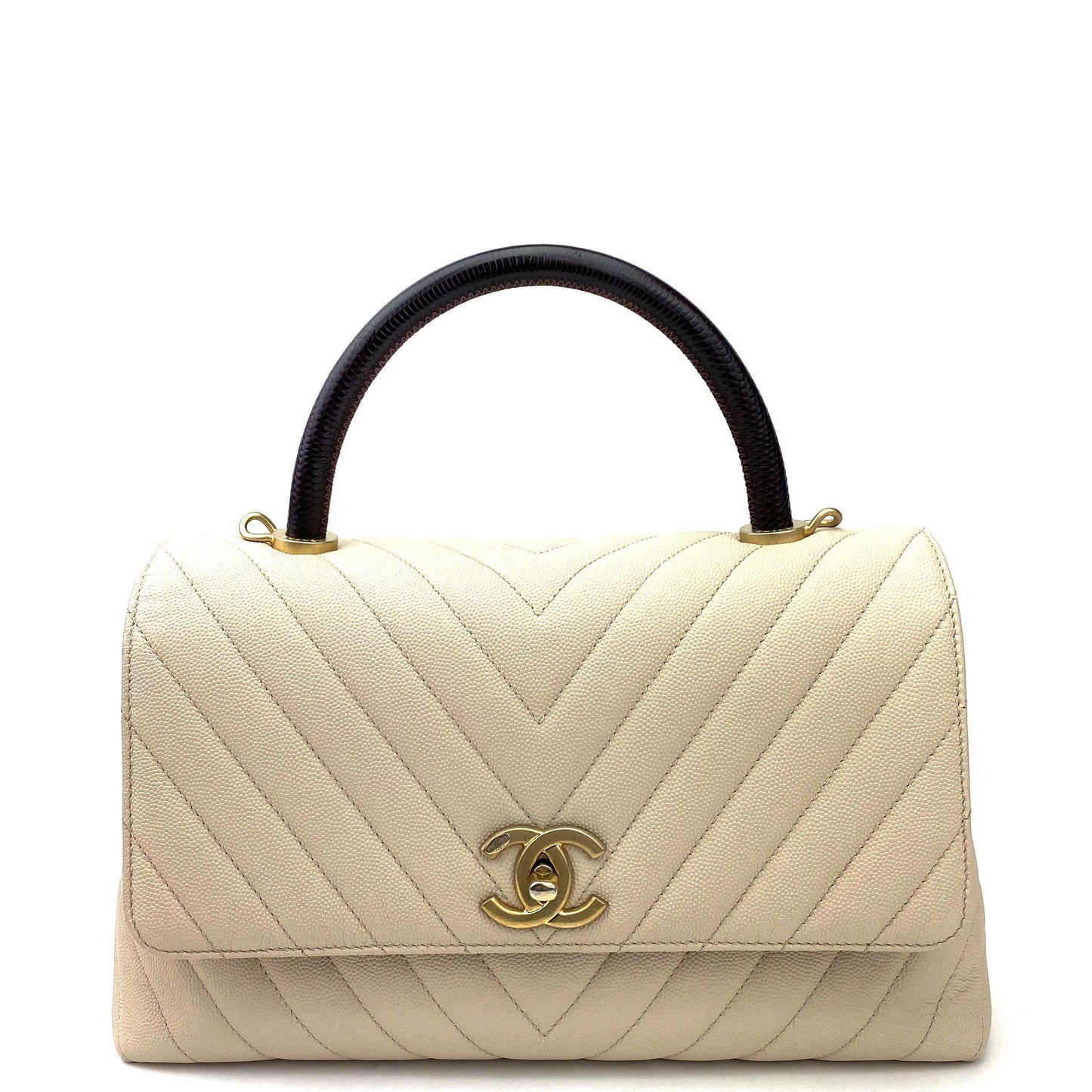 CHANEL Medium Chevron Coco Handle Bag