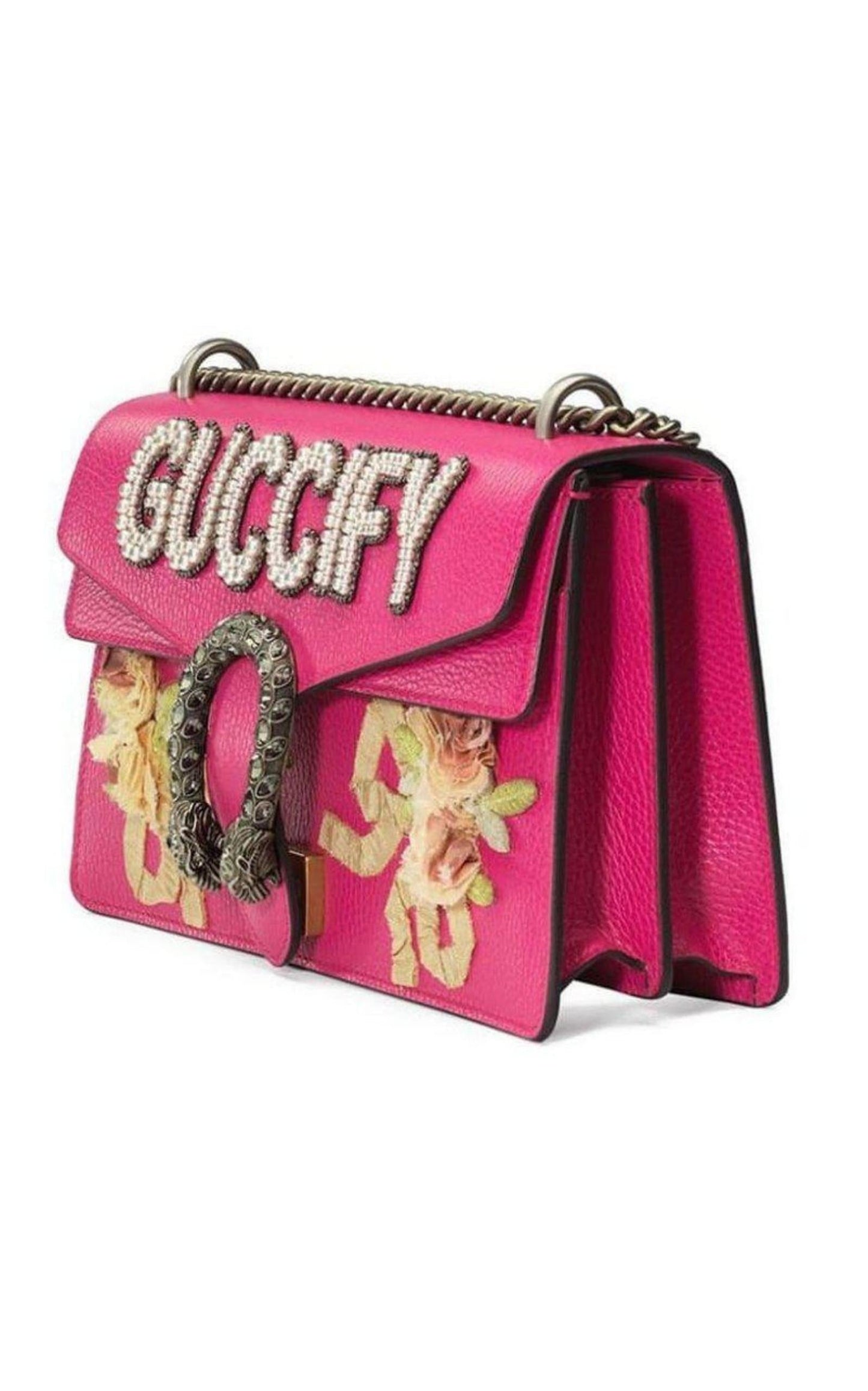 Pink Guccify Dionysus Small Shoulder Bag