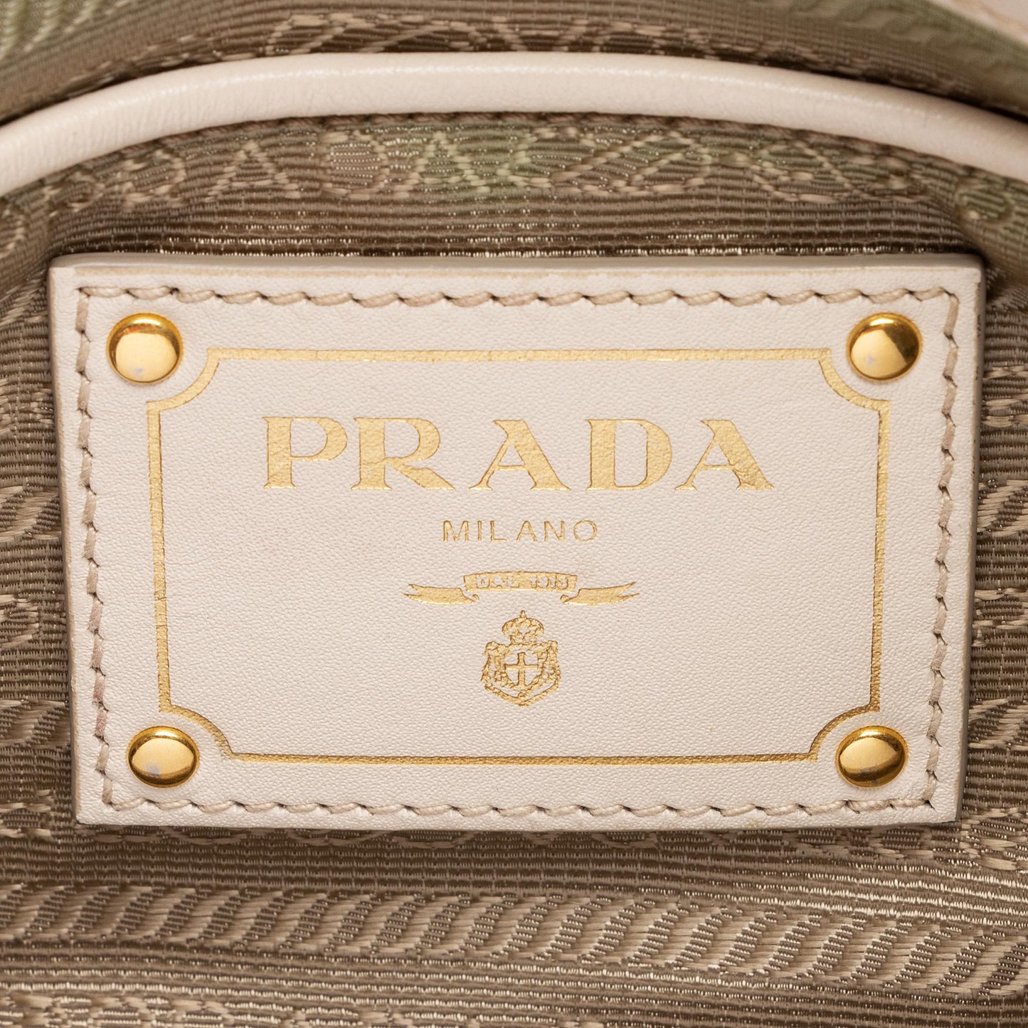 Prada Canvas Jacquard Logo Convertible Medium Tote (SHF-22882)