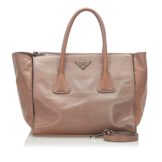 Prada City Calf Double Zip Tote (SHG-20336)