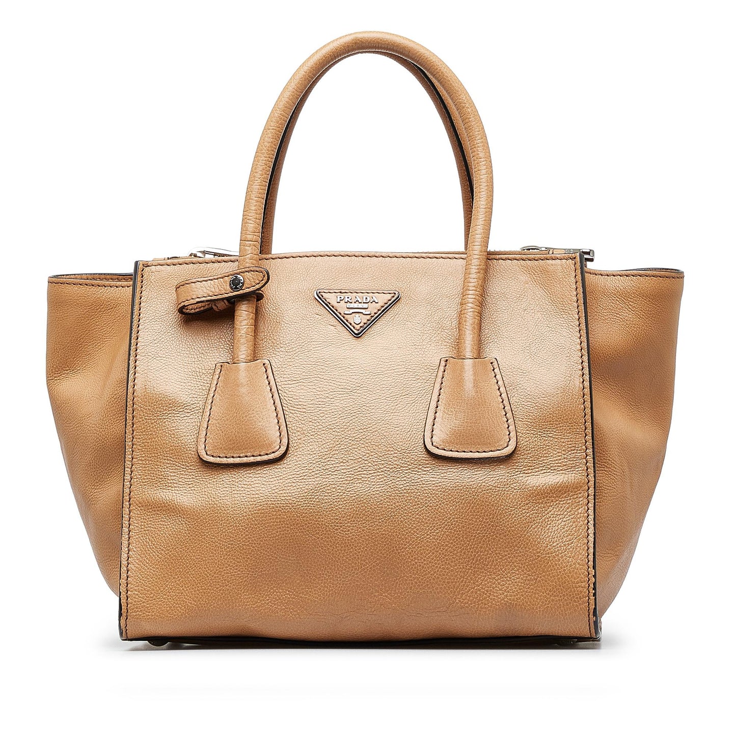 Prada City Calf Double Zip Tote (SHG-57kxd6)