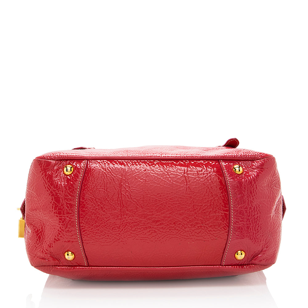 Prada Crinkled Patent Leather Satchel - FINAL SALE (SHF-17678)