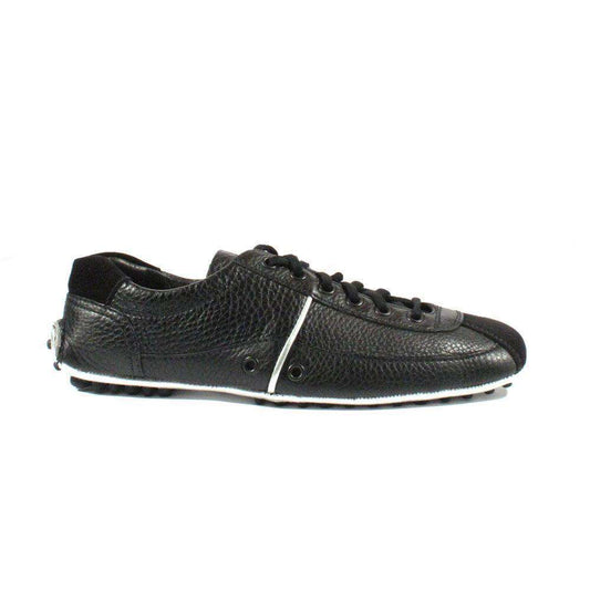 Prada Designer Shoes Black Leather Driving Men's Designer Shoes 2E1376 (PRM7)