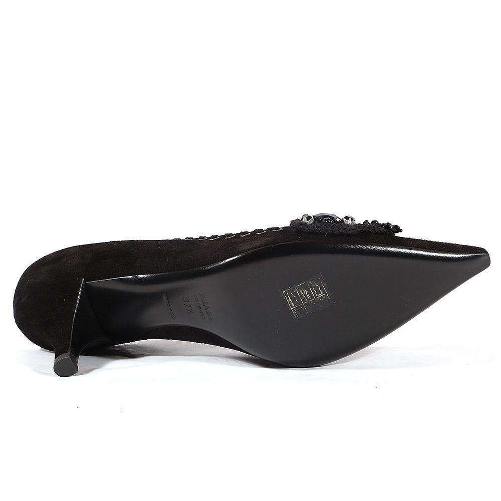 Prada Designer Shoes for women Black Suede Pumps 1P6327 (PRW14)