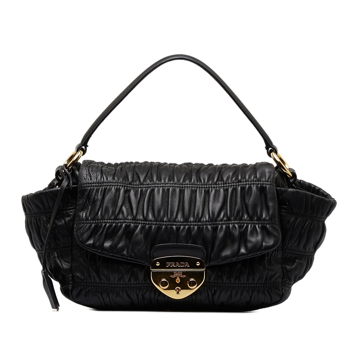 Prada Nappa Gaufre Sound Lock Satchel (SHG-ChbyIn)