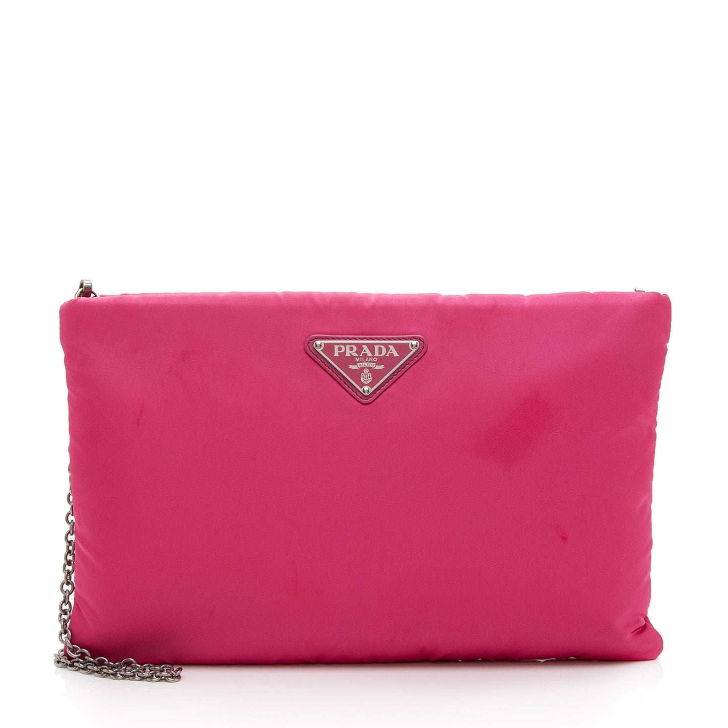 Prada Padded Nylon Large Chain Clutch (SHF-dHics9)