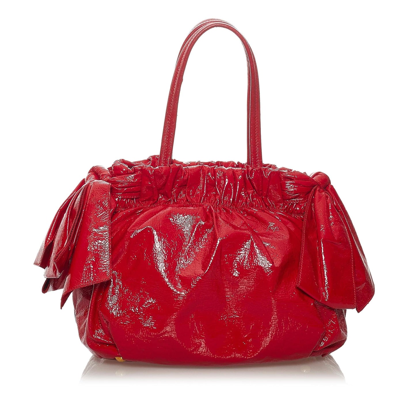 Prada Patent Leather Bow Satchel (SHG-28997)