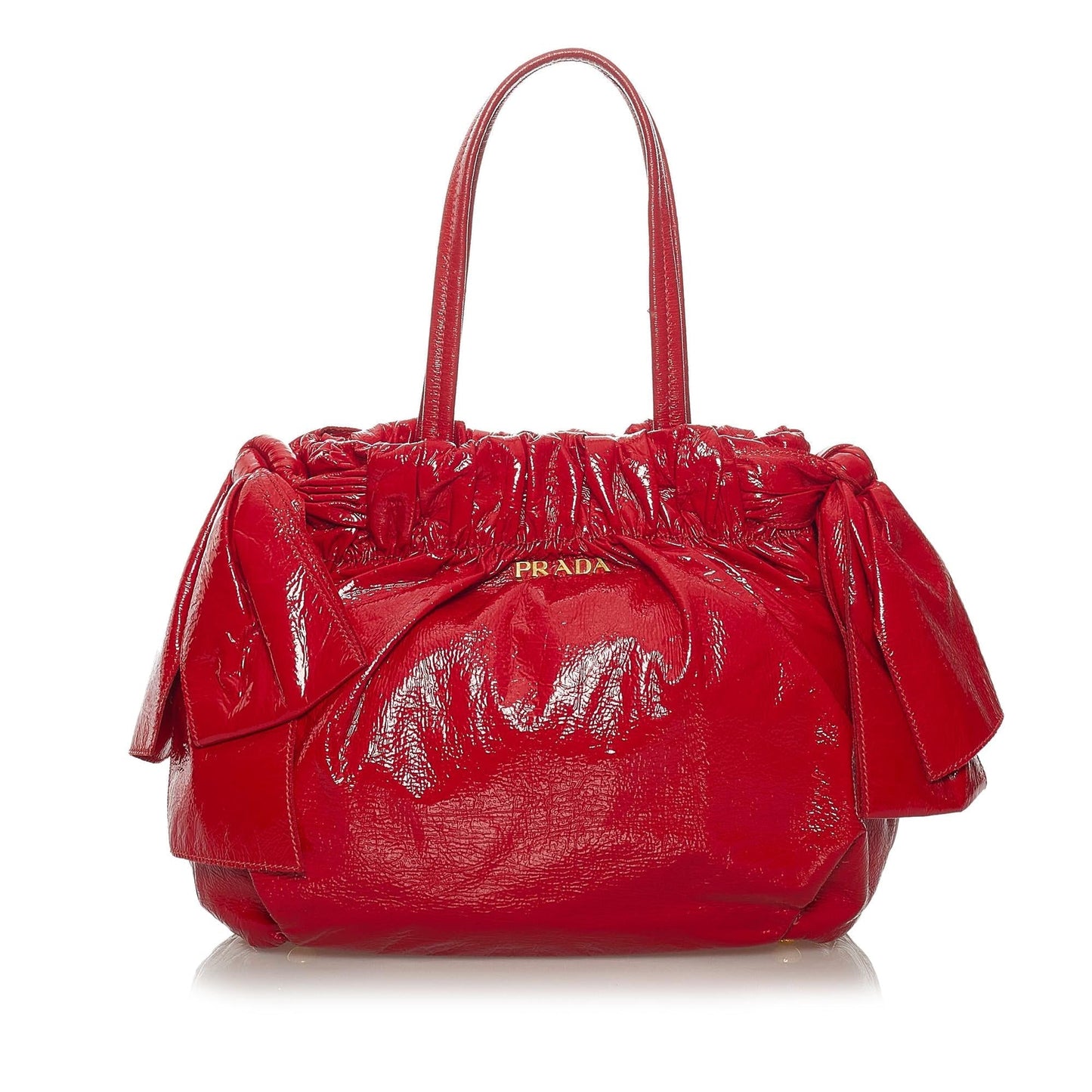 Prada Patent Leather Bow Satchel (SHG-28997)