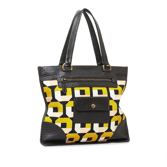 Prada Printed Canvas and Leather Tote (SHG-wQpxP9)