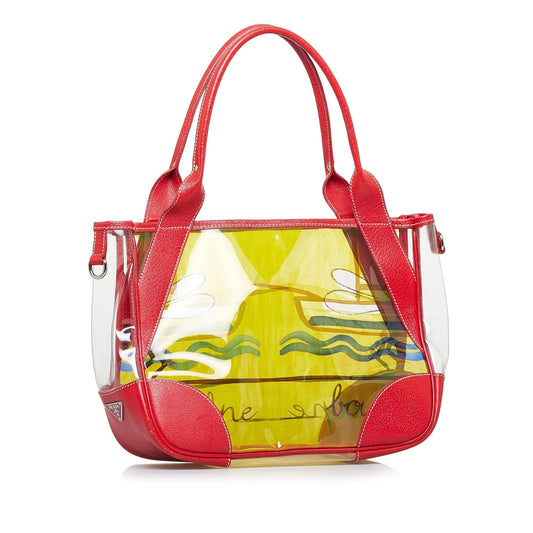 Prada Printed Vinyl Tote Bag (SHG-ICDkWh)