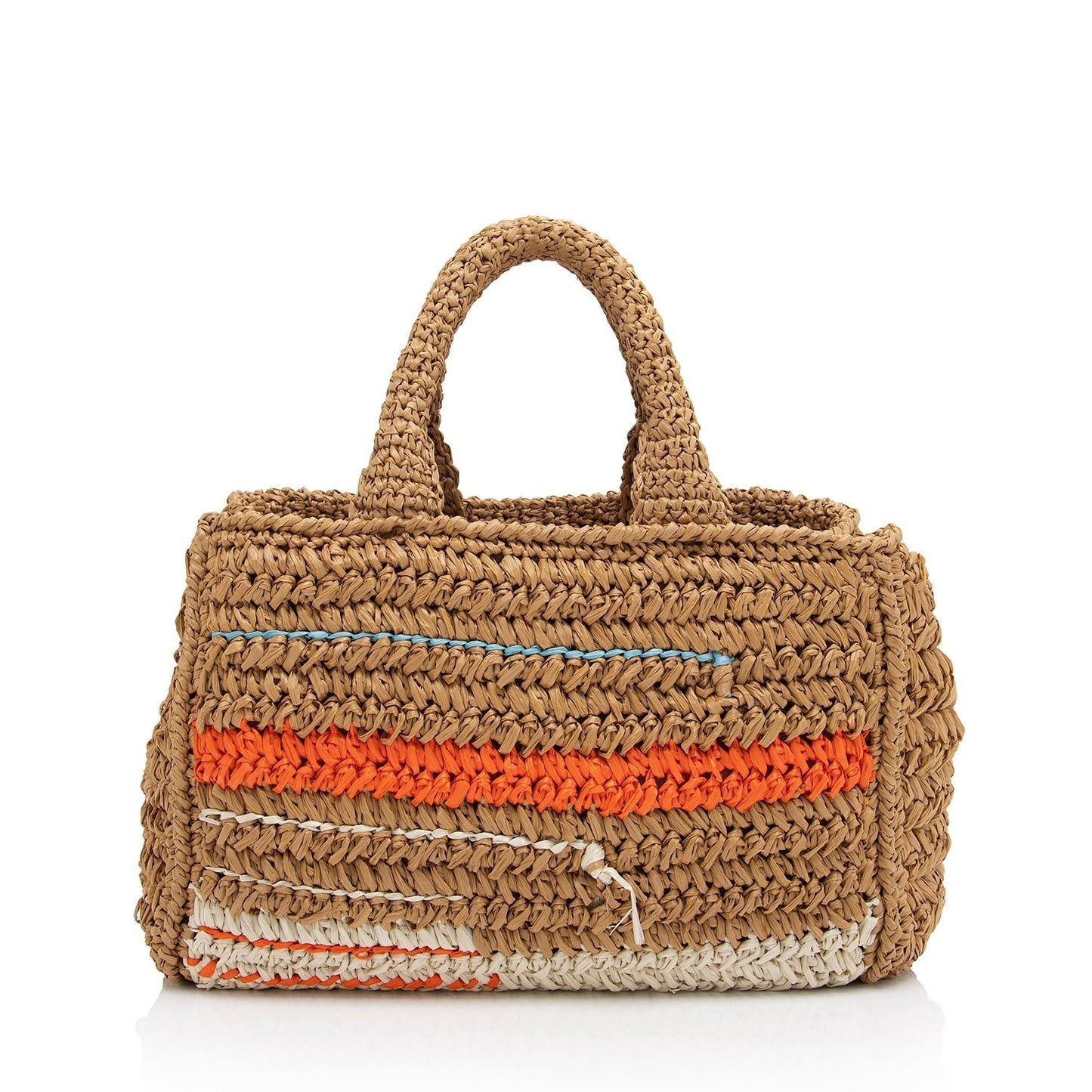 Prada Raffia Canapa Small Shopping Tote (SHF-4HH5Ew)